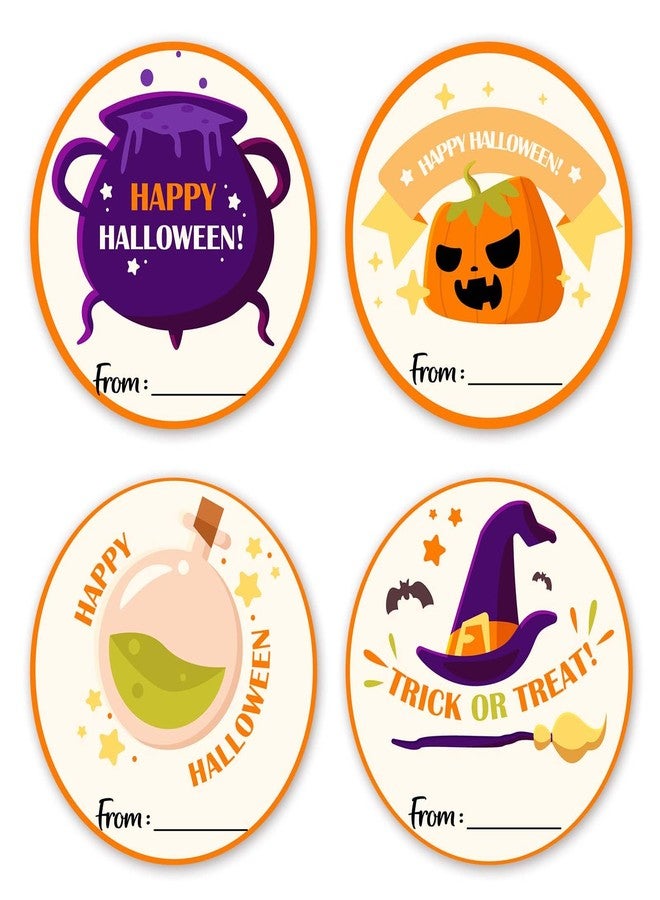 Kqfdr Happy Halloween Round Stickers, 40 Pcs Trick or Treat Name Label for Gift Wrapping, Self-Adhesive Round Seal Labels for Party Favors Marking -A04 - Image 1